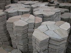 stacks of stone blocks stacked on top of each other