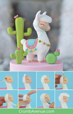 the cake is made to look like a llama