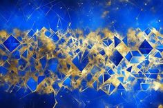 an abstract blue and gold background