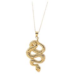 * INTRODUCTION----- This pendant is made with 14K yellow pure gold. It is made solid style. It looks very exquisite. The luxury yellow gold pendant is very shiny. Every angles and lines are so beautiful. It's an affordable gold gift for yourself and your love. * Specifications: approx. T & G Weight: 11.52 g Chain Width: 1 mm Material: 14K Yellow Gold, Solid Style Pendant Dimensions (LWH): 55.68 mm *27.02 mm *3.67 mm Chain Style: 18k Solid Wheat Gold Chain Chain Length: 18 In, W 1.910 g * TOP QUALITY JEWELRY---Handpicked, natural gemstones. Our gemstones are imported directly from the source and represent the finest luster & quality. All our products are accompanied by a natural Gemstones Guarantee. If you have any questions about the product, please feel free to contact us. * GUARANTEED: A Snake Pendant, Gold Gift, Gold Snake, Jade Jewelry, Yellow Gold Pendants, Pure Gold, Chain Styles, Quality Jewelry, Gold Pendant