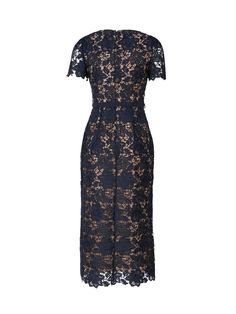 Midi Dress With Open Lace Neck Body Con Midi Dress, Lace Neck, Fantasy Gowns, Trendy Dresses, Self Portrait, Gorgeous Dresses, Black Lace, Neiman Marcus, Lace Dress