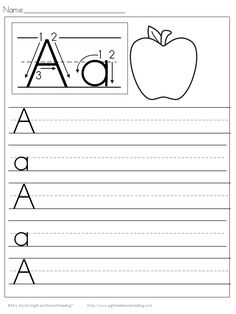 the letter a worksheet with an apple and letters to be written on it