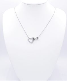 Infinity Clavicle Chain Necklace As Gift, Open Heart Stainless Steel Necklace For Mother's Day, Elegant Silver Heart Necklace In Stainless Steel, Adjustable Double Heart Necklace For Anniversary, Gold Double Heart Clavicle Chain Necklace For Her, Elegant Open Heart Stainless Steel Jewelry, Elegant Stainless Steel Heart Necklace For Mother's Day, Infinity Necklace With Adjustable Chain For Anniversary, Elegant Adjustable Double Heart Necklace