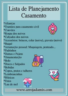 a poster with words describing the different things in spanish