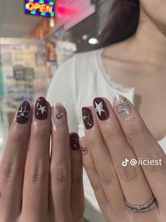 Single Nail Art, Neal Art, Wine Nails, Wow Nails, Diy Acrylic Nails, Nails Now, Grunge Nails, Gem Nails, Colorful Nail Designs