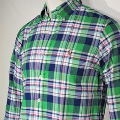 Polo Ralph Lauren Men's Long Sleeve Shirt New With Tags, 100% Authentic Button Down Plaid Design Classic Fitting Armpit To Armpit Flat Across Chest 21" Material 100% Cotton Msrp $89.50 Seersucker Shorts, Button Up Shirt Mens, Ralph Lauren Long Sleeve, Lauren Green, Vintage Polo Ralph Lauren, Shirt Dress Casual, Plaid Design, Short Sleeve Button Up, Ralph Lauren Shirt