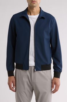 Bring sporty vibes to any ensemble in this track jacket that's cut from wrinkle-resistant fabric and stretchy panels on the cuffs and hem. Front zip closure Stand collar Long sleeves Lined 73% polyamide, 27% elastane Machine wash, dry flat Imported Concert Looks, Preppy Look, Sweaters And Leggings, Suit Separates, Short Suit, Jogger Jeans, Jogger Sweatpants, Comfortable Dress