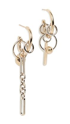 Justine Clenquet Iris Earrings | SHOPBOP Modern Gold Jewelry With Dangling Charms, Chic Metal Jewelry With Charms, Chic Metal Charm Jewelry, Metal Charms Drop Earrings, Metal Drop Earrings With Charms, Modern Metal Jewelry With Charms, Modern Dangle Metal Jewelry, Modern Metal Dangle Jewelry, Elegant Metal Earrings With Charms