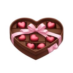 heart shaped chocolate box with pink hearts in it