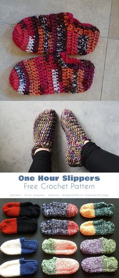 one hour slippers free crochet pattern