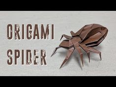 an origami spider is shown with the words, origami spider on it