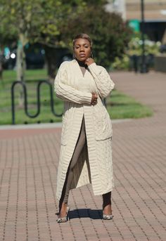 Cream Duster Sweater Cardigan Duster Sweaters, Duster Sweater, Sweater Duster, Fashion Essentials, Heavy Weight, Front Open, Timeless Pieces, Midi Length, Cable Knit