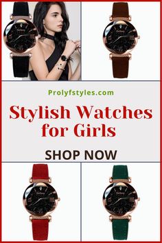 Create an impressive fashion look with this fashionable watch on your wrist. Wear these fancy ladies' watch with your casual outfit for a better look or your formal wear for classy style. Your rocker's chic outfit will look more fashionable with this cute wristwatch for teen girls fashion. girly fashion accessories, girly fashion jewelry, trendy watches for women cute outfits, starry luxury women's watch, women's formal wear watches #womensjewelry #jewelryaccessories #accessoriesjewelry #style Trendy Adjustable Formal Watches, Analog Party Watches, Luxury Watches With Subdials For Parties, Black Luxury Party Watches, Luxury Party Watches With Subdials, Luxury Black Party Watches, Fashion Watch With Bracelet Strap And Round Dial, Watch With Bracelet Strap And Round Dial, Watches With Bracelet Strap And Round Dial