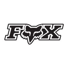 the fox logo is shown in black and white