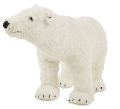 a white polar bear standing on its hind legs