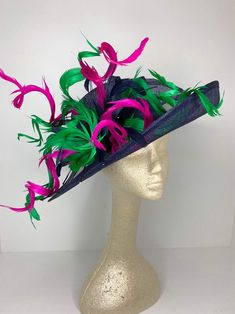 Navy Kentucky Derby Hats, Kentucky Derby Hat, Tea Party Garden, Charity Events, Derby Hat, Tea Parties, Derby Hats, Blush Color, Kentucky Derby