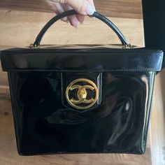 Chanel Vinyl Vanity, Vintage, Comes With Strap, Authetication Card And A Certificate Of Authenticity. Priced To Sell. Vanity Vintage, Chanel Vanity, Vintage Chanel Bag, Certificate Of Authenticity, Chanel Bags, Vintage Chanel, Chanel Handbags, Chanel Bag, To Sell