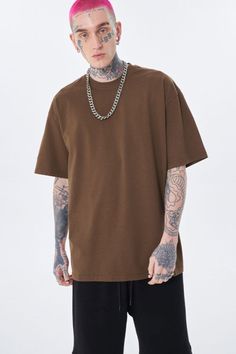 Price: $29.00 Fabric: 100%cotton Style: Oversize Size: S, M, L, XL, 2XL Color: Black, Coffee, Khaki, Army Green Occasion: Outdoor, Daily, Vacation Solid Color Oversized Urban T-shirt, Urban Oversized Solid T-shirt, Oversized Brown T-shirt, Brown Oversized Short Sleeve T-shirt, Brown Oversized Basic Top, Oversized Brown Cotton T-shirt, Casual Plain Brown T-shirt, Casual Oversized Brown T-shirt, Style Oversize