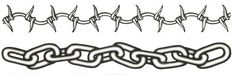 four different types of metal chain links