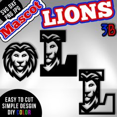 the lions logo is made out of black and white paper