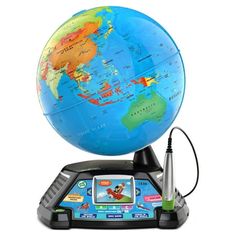 an electronic device with a globe on top