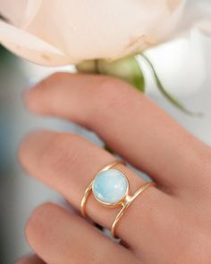 D E T A I L S — METAL: GOLD VERMEIL: Gold vermeil, or just vermeil, refers to items made of sterling silver that are plated with a layer of gold. — Stone: Larimar 💎 The gemstone is LARIMAR ✦ A rare blue variety of Larimar is found only in the Dominican Republic in the Caribbean. It occurs as needle-like crystals, grown Silver And Stone Jewelry, Hallmarked Larimar Jewelry, Adjustable Larimar Jewelry For Anniversary, Round Larimar Jewelry Gift, Round Larimar Jewelry For Gifts, Elegant Larimar Rings For Anniversary, Larimar Gemstone Jewelry For Wedding, Larimar Gemstone Jewelry For Anniversary, Anniversary Larimar Gemstone Jewelry