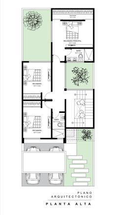 the floor plan for an apartment with three levels and two rooms, including one bedroom