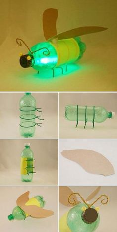 several images of different items made out of plastic bottles