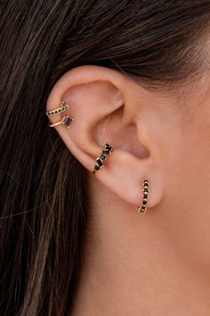 "BLACK COLLECTION Read this information carefully before placing the order. If there's any doubts or questions, please contact us and we would help you. This listing is formed by 5 different designs of black cubic zirconias ear cuff earrings. It is possible to purchase all the designs or purchase just one design. * ALL DESIGNS: This option includes all the designs: 1, 2, 3, 4 & 5. When selected the option \"Single (1 earring)\" it comes with 1 single earring of each design. When selected the Modern Black Cartilage Earrings, Modern Black Pierced Cartilage Earrings, Black Ear Cuff For Gifts, Elegant Black Ear Cuff, Elegant Black Ear Cuff As A Gift, Elegant Black Ear Cuff For Pierced Ears, Elegant Black Ear Cuff For Gift, Elegant Black Single Cartilage Earring, Elegant Single Black Cartilage Earring