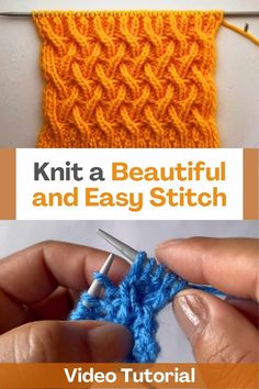 the video shows how to knit a beautiful and easy stitch