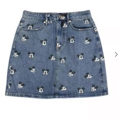 Nwt Disney Denim Mickey Mouse Mini Skirt. Feel Free To Ask Questions Disney Denim, Disney Skirt, Mickey Mouse Print, Mouse Print, Anime Merch, Classic Wardrobe Staples, Birthday List, Classic Wardrobe, Jeans Rock