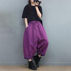 Comfortable, One of Kind. Harem online shop,|Hand Wash|Summer|One Size|Beige|Yellow|Harem|Female|Grape|Drawstring|Tassel|Ninth Pants/Skirts|Solid Color|Cotton Blend|Street Fall Lace Dress, Gardening Pants, Cotton Harem Pants, Fisherman Pants, Womens Ripped Jeans, Pants Skirts, Cropped Linen Pants, Purple Pants, Winter Boho