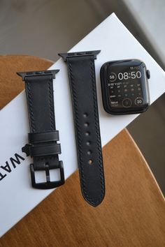 Genuine Handmade Black Leather Apple Watch Band. Compatible with Apple Watch 38mm, 40mm, 41mm, 42mm, 44mm, 45mm, 49 mm watch ultra / Compatible with Apple Watch Series 8, 7, 6, 5, 4, 3, 2, 1, SE / great leather apple watch band gift for man and women Black Leather Apple Watch Strap / Black Leather Apple Watch Strap ✔️Our watch bands are suitable for all Apple Watch series; 1, 2, 3, 4, 5, 6, 7 8 and SE ✔️ All our watch straps are made with high quality, long lasting and elegant leather. All produ Apple Watch Strap Aesthetic, Apple Watch Inspiration, Midnight Band, Apple Watch Black, Watch Strap Design, Leather Apple Watch Strap, Apple Watch Series 8, Apple Watch Leather Strap, Leather Apple Watch Band