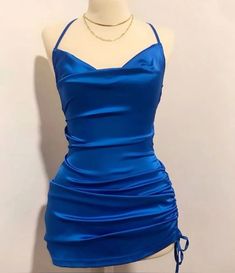 Blue Prom Dress Short, Pretty Short Dresses, Prom Dresses Short Blue, Satin Sleeves, Native American Clothing, Belly Shirts, Cute Homecoming Dresses, Blue Dress Short, Dress Homecoming