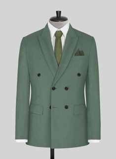 If you treat yourself to some new tailoring, you can't go wrong with our Sage Green Double Breasted Jacket, which offers a trendy statement-making ensemble that is both timeless and adaptable. Our super 120's wool jacket is made with a blend of wool and poly, whereas a solid pattern and green hue instantly give the outfit an eye-catching twist. An excellent option for a fantastic night out or attending a wedding.    Look Includes   Sage Green Fabric  Double Breasted Jacket Style  Peak Lapel   Ho Wool Double Breasted Suit With Long Sleeves, Business Wool Blazer With Double-breasted Button, Wool Double-breasted Blazer For Business, Wool Double-breasted Business Blazer, Wool Double-breasted Outerwear For Semi-formal Occasions, Wool Double-breasted Long-sleeve Suit, Wool Suits With Notch Lapel, Modern Semi-formal Winter Blazer, Wool Double Breasted Long Sleeve Suit For Work