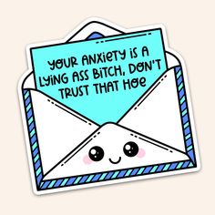 Your Anxiety is a Lying Ass Bitch Waterproof Sticker, Snarky Sticker, Funny Sticker, Water Bottle Sticker, Laptop Sticker, Cute Sticker - Etsy 2024 Header, Sassy Stickers, Mood Sticker, Popular Stickers, Adult Stickers, Funny Sticker, Sticker Funny, Sticker Water Bottle