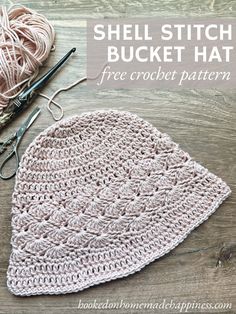 the shell stitch bucket hat is crocheted and ready to be sewn on