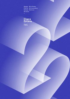 an abstract blue and white poster with the words clara exteve sidd on it