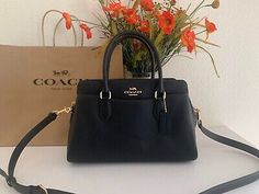 Find ideas๏ฟฝand inspiration for NWT COACH CH172 Darcie Carryall Handbag in Crossgrain Leather Black, Women's Bags & Handbags Coach Leather Party Bags, Black Coach Bags For Party, Chic Coach Party Bag, Chic Party Bags By Coach, Gold Handbags, Coach Bag, Women's Bags, Handbags On Sale, 4 H