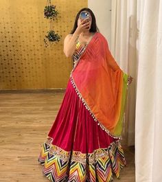 We Make Wedding Lehengas, Indian Lehenga, Bridal Lehenga, Designer Lehenga, South Indian Dresses, Lengha Choli, Chaniya Choli, Lancha, Semistitched Lehenga, Bridesmaid Lehengas, Sabyasachis Lehengas, Floral Skirts, Punjabi Lehengas, Ethnic Lehengas, Indo-western Outfits, Indian Outfits, Bollywood lehengas.   We are here to add some classy feels to festive ...!! Have a look at this stunning lehnga set 🔥🔥 Fabric : LEHENGA DETAIL :- FABRIC : Pure Cotton FLAIR : 3 meter WORK : Print crochet and Real mirror work Inner : Micro Semi Stitched Up to 42" Size (LENGTH : 42") CHOLI DETAIL :- FABRIC : Pure Cotton _ UN-Stitched 1.2 Meter Printed Crochet work_ Up to 42" Size Available DUPATTA DETAIL :- Fox Georgette with print Crochet work with border codi lace Dupatta (2.2 meter) WEIGHT : 1 kg CARE IN Mirror Work Lehenga Choli, Garba Chaniya Choli, Garba Dress, Mirror Work Lehenga, Navratri Dress, Cotton Lehenga, Navratri Chaniya Choli, Party Wear Lehenga Choli, Lehenga Designs Simple