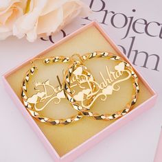 Item: 2023EA0077 Material: Copper Color: Gold Process:  Gold Plated Recipient: Woman, Mom, Wife, Girl Friend, Children, Family Product Type: Personalized Jewelry Gift Type: Earrings Occasions: Valentine's Day, Mother's Day, Christmas, Birthday, etc Earrings Type: Name Earrings Brand: Silviax Jewelry Crown Fashion, Heart Crown, Name Earrings, Credit Card Numbers, Girl Friend, Identity Theft, Women Names, Keep Jewelry, Copper Color