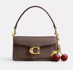 Coach Tabby 26, Cherry Bag, Crossbody Bag Outfit, Tabby Shoulder Bag, Coach Tabby, Hand Style, Purse Essentials, Handbag Essentials, Polished Pebble