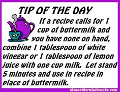 a recipe for tea with the words tip of the day