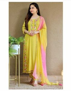 #eBay #eBayStore #eBaySeller #Indian #XL #WinterSummerAndSpring #Handmade #SalwarKameez #India #Knee #RoundNeck #Women #Yellow #Rayon #YesFullyStitched New Indian Dresses, Pakistani Kurta, Pink Anarkali, Gotta Work, Kurti Pant, Pakistani Salwar Kameez, Kurtis With Pants, Printed Kurti, Dupatta Set