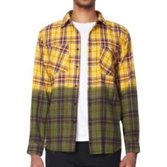 Eleven Paris Flannel Black Yellow Shirt Fits True To Size Paris Shirt, Eleven Paris, Yellow Shirt, Yellow Shirts, Shirt Fits, Casual Shirts For Men, Button Down Shirts, Shirt Color, Black N Yellow