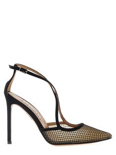 'Wicked' pumps in mesh and suede fabric, ankle strap, heel. Composition: