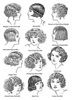 20s Hair, 1920s Makeup, Bobbed Hair, 1920s Hair, Hair Styles For Women, 20s Fashion, Retro Hairstyles