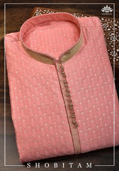 Item: Peach Kurta with Sandal PajamaDetailing around the neckline and sleeves is done. No Lining.Any celebration gets sweeter when it is done in ‘Desi’ style!Blending the best of tradition, trend, style, ease, and comfort, our men’s line comes in elegant hues that can brighten any occasion.You can wear this Kurta with the Pajama that it comes with or sport a casual Indo-Western look by pairing it over jeans!This Kurta in multiple sizes, please refer to the size chart below for actual garment mea Pink Brocade, Kurta Set For Men, Long Kurta, Mens Kurta Designs, Kurta Pajama, Western Look, Trend Style, Indo Western, Kurta Designs