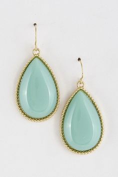 Teardrop Earrings - Mint Tear Drop, Stone Earrings, Teardrop Earrings, Stitch Fix, Outfit Inspirations, Mint, Drop Earrings, Stone