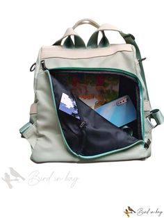 Bird in Bag - Elegant Anti-Theft Travel Student Backpack for Women of All Ages Green Bag With Anti-theft Pocket For Daily Use, Everyday Green Bag With Anti-theft Pocket, Casual Anti-theft Backpack For On-the-go, Minimalist Bag, Backpack For Women, Student Backpacks, Classic Backpack, Style Minimalist, Anti Theft